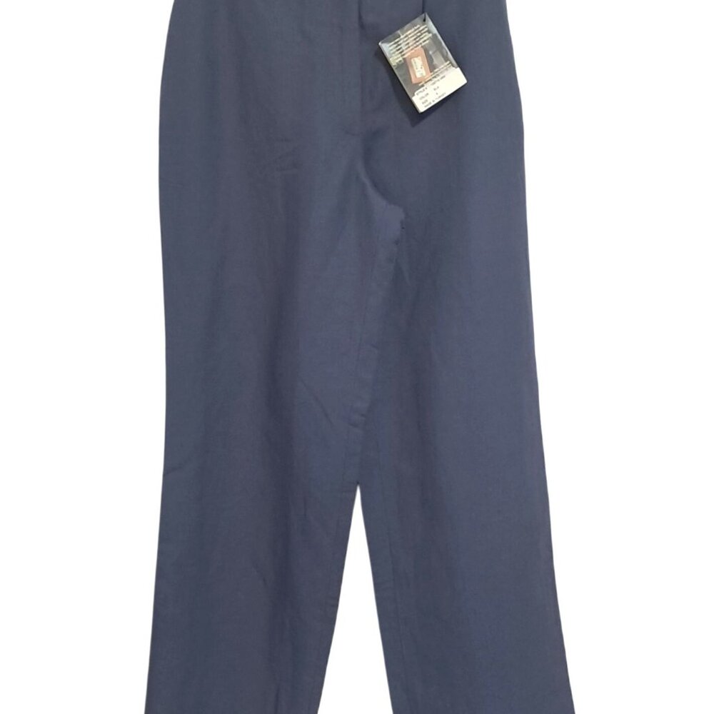 Vintage Cutter & Buck Womens Linen-Blend Navy Wide-Leg‎ Pants Size 8